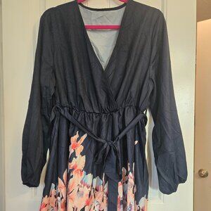 Black floral dress by Shein size 1XL, new and never worn